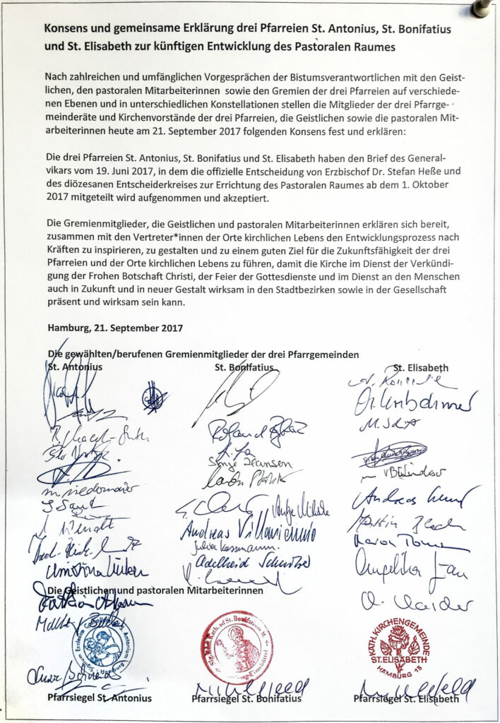 Gründungsurkunde des Pastoralen Raums