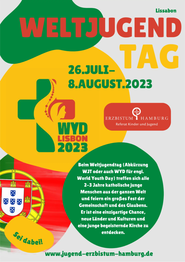 zum Weltjugendtag 2023, vom 26.07. bis 08.08.2023 in Lissabon/Portugal