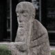 Steinskulptur des Heiligen Ansgar im Kloster Nütschau (Travenbrück b. Bad Oldeslohe)