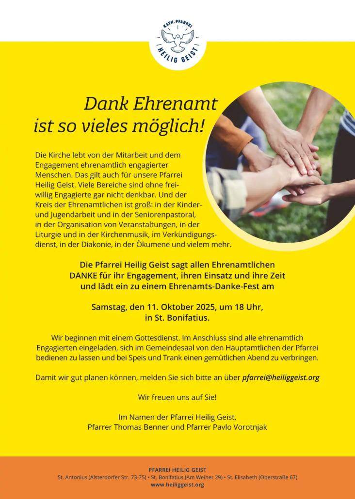 Ehrenamts-Danke-Fest am 11.10.2025 in St. Bonifatius, Pfarrei Heilig Geist, Hamburg
