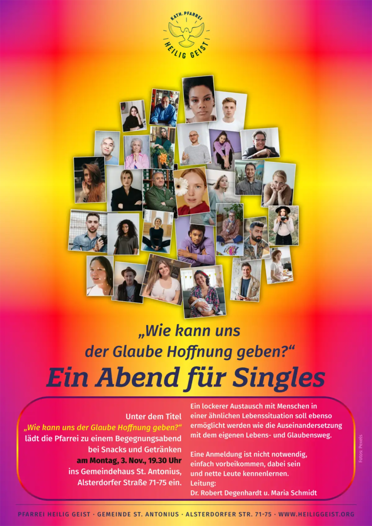 Single Abend am 3. November 2025 in St. Antonius – Katholische Pfarrei Heilig Geist, Hamburg