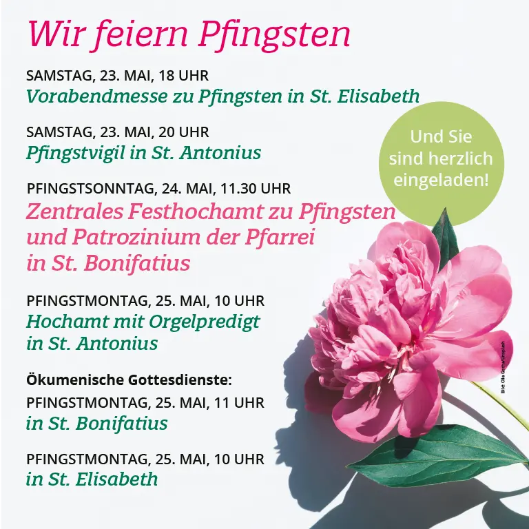 Wir feiern Pfingsten – alle Pfingsgottesdienste 2026der katholischen Pfarrei Heilig Geist, Hamburg